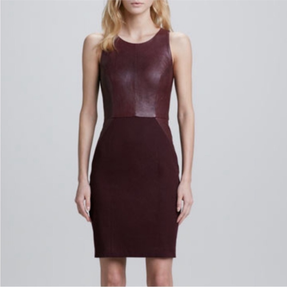 Sachin + Babi Carolina leather dress burgundy size 4